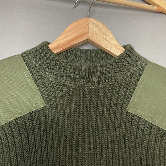 Vintage Jack Young Associates Sweater Tactical Military Green Size 38 Ribbed - Picture 3 of 12